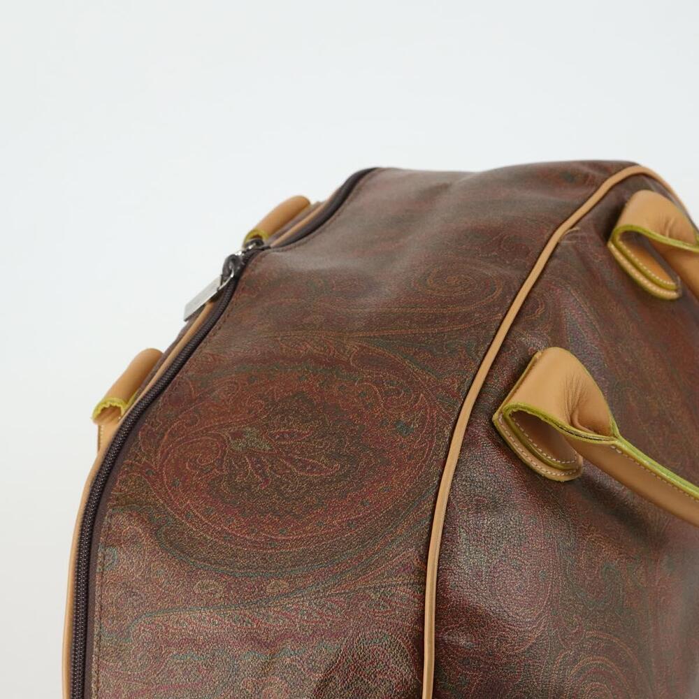 ETRO Paisley Boston Bag PVC 2way Bordeaux Gold Auth am10241 - Picture 6 of 16